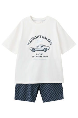 shortama wit/blauw