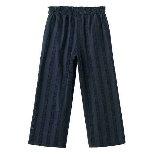 Mango Kids pantalon donkerblauw broderie Broek Meisjes Katoen Effen - maat 116 afbeelding