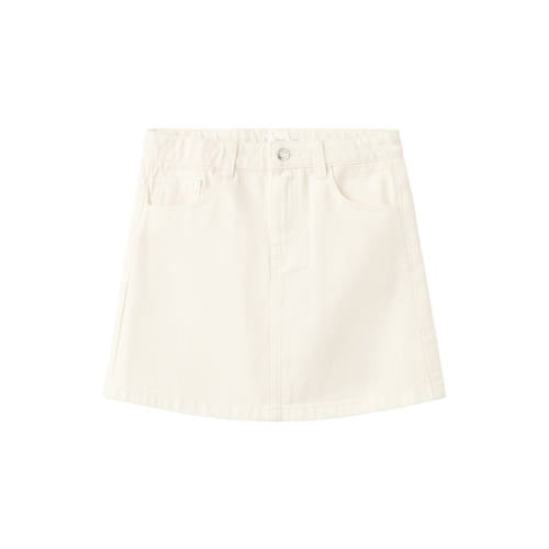 Mango Kids denim spijkerrok beige Effen - maat 116 afbeelding