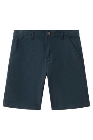 bermuda short met linnen donkerblauw