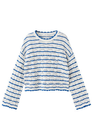 gestreepte trui blauw fijn gebreid
