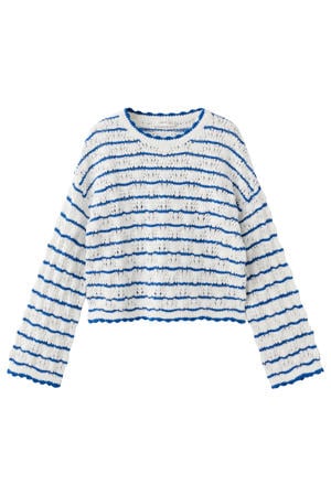 gestreepte trui blauw fijn gebreid