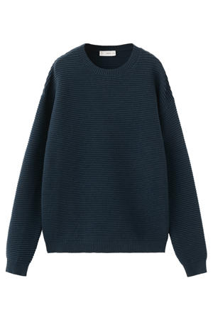 trui donkerblauw rib gebreid
