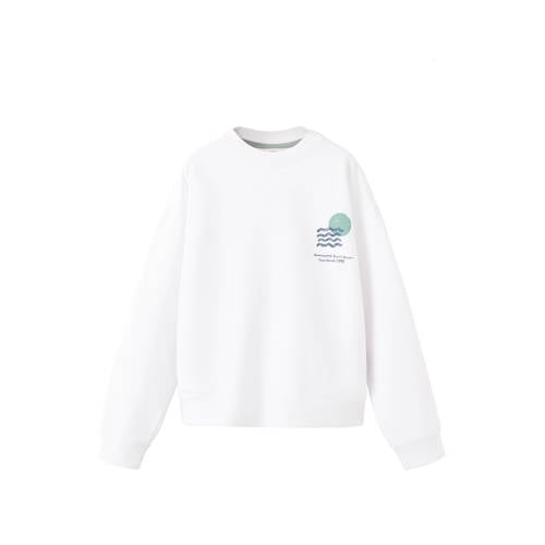 Mango Kids sweater met backprint wit Backprint - maat 128 afbeelding