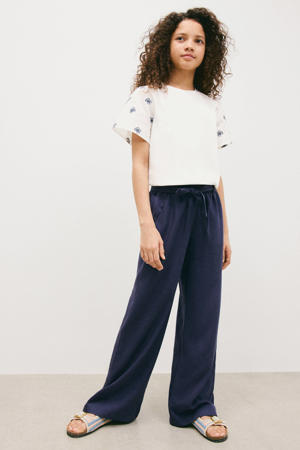 straight casual broek donkerblauw