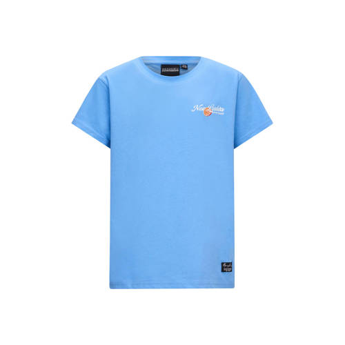 Retour Jeans T-shirt met backprint lichtblauw Jongens Katoen Ronde hals - maat 122/128 afbeelding