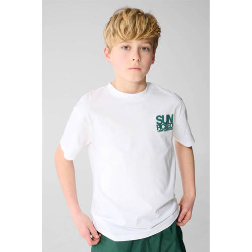 Shoeby T-shirt met backprint wit Jongens Katoen Ronde hals Backprint - maat 98/104 afbeelding