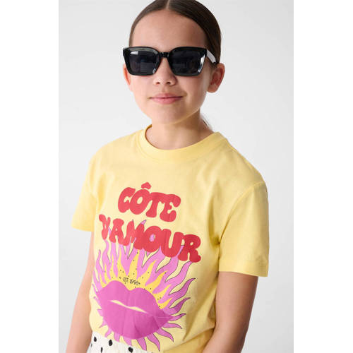 Shoeby T-shirt geel Meisjes Katoen Ronde hals Printopdruk - maat 146/152 afbeelding
