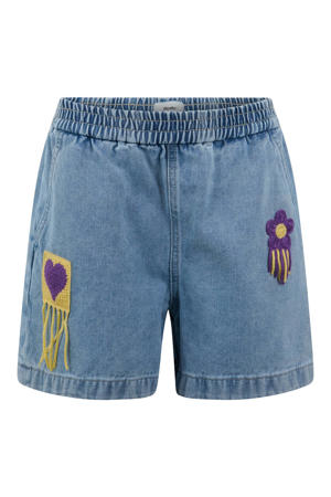 high waist short light blue denim