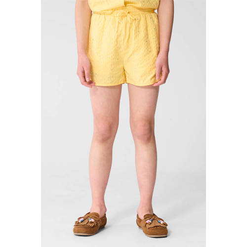 Shoeby high waist casual short lichtgeel Korte broek Meisjes Tencel Effen - maat 170/176 afbeelding