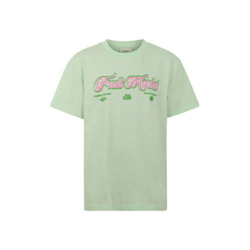 Shoeby T-shirt lichtgroen Meisjes Katoen Ronde hals Printopdruk - maat 146/152 afbeelding