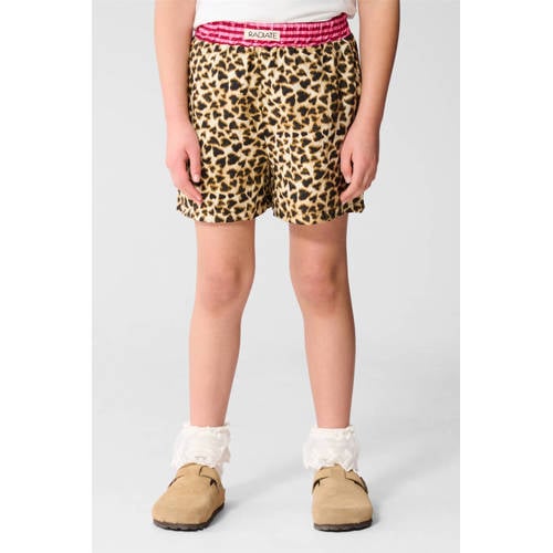 Shoeby high waist casual short met panterprint bruin Korte broek Meisjes Katoen - maat 110/116 afbeelding
