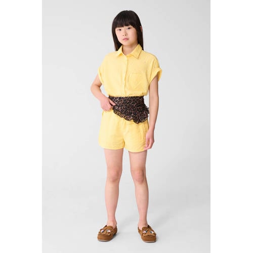 Shoeby blouse lichtgeel Meisjes Tencel Klassieke kraag Effen - maat 158/164 afbeelding