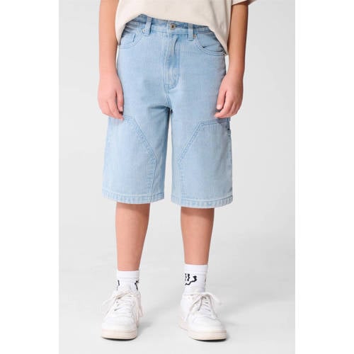 Shoeby regular waist short light blue denim met textuur Korte broek Blauw - maat 134/140 afbeelding
