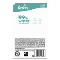 thumbnail: Pampers 99% Water Baby Wipes  - 18 x 60 stuks