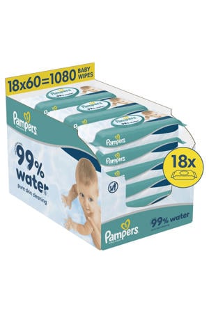 99% Water Baby Wipes - 18 x 60 stuks
