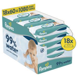 99% Water Baby Wipes - 18 x 60 stuks