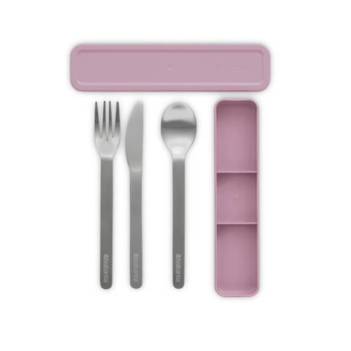 Brabantia Make & Take bestekset - To Go - 3-delig - Lilac Pink Roze afbeelding