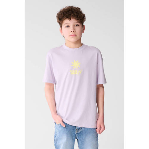 Shoeby T-shirt met backprint lila Paars Jongens Katoen Ronde hals Backprint - maat 134/140 afbeelding