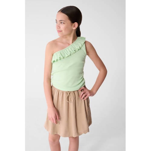 Shoeby one shoulder top groen Effen - maat 110/116 afbeelding