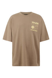 thumbnail: Shoeby T-shirt met backprint taupe