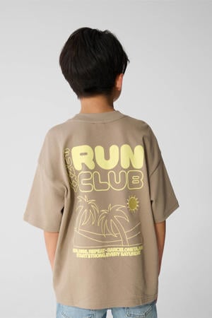 T-shirt met backprint taupe