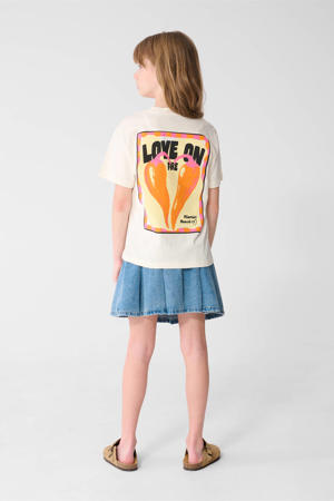 T-shirt met backprint ecru