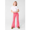 Shoeby high waist flared broek met hartjes roze