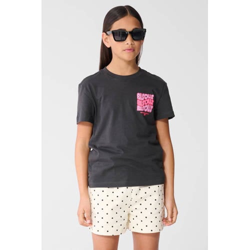 Shoeby T-shirt grijs Meisjes Katoen Ronde hals Printopdruk - maat 146/152 afbeelding