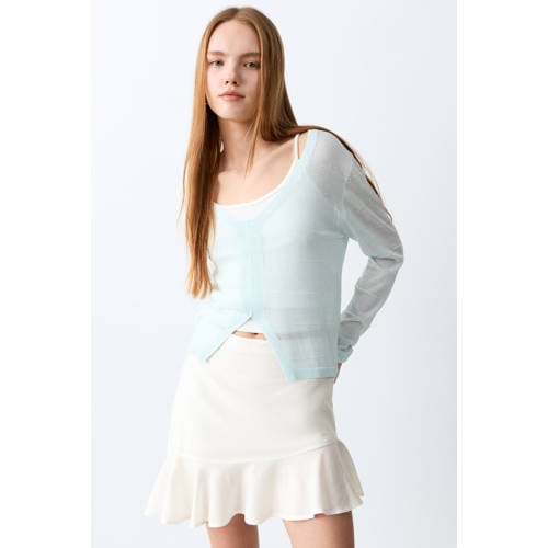 MANGO TEEN korte rok wit Meisjes Viscose Effen - maat 164(S) afbeelding