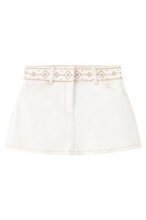 denim mini rok ecru