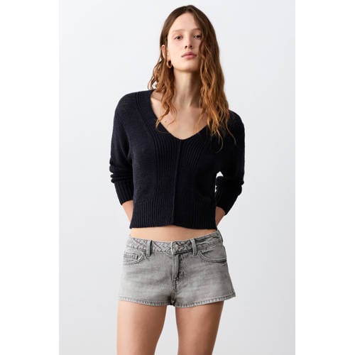MANGO TEEN low waist short grey denim Korte broek Grijs Effen - maat 40 afbeelding