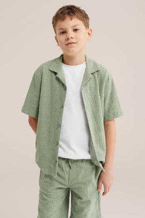 casual overhemd met textuur groen