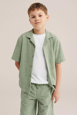 casual overhemd met textuur groen