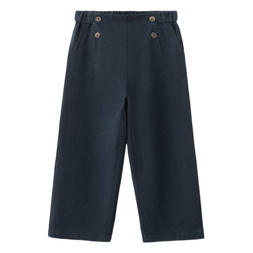 Mango Kids pantalon donkerblauw Broek Meisjes Lyocell Effen - maat 86 afbeelding