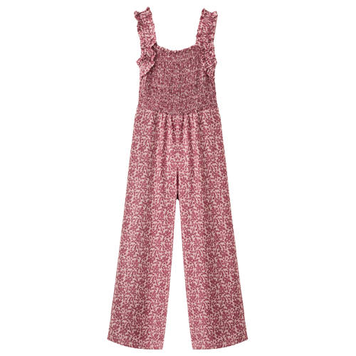 Mango Kids jumpsuit roze Meisjes Viscose Vierkante hals All over print - maat 164 afbeelding