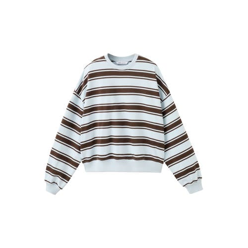 MANGO TEEN gestreepte sweater lichtblauw Streep - maat 168(M) afbeelding