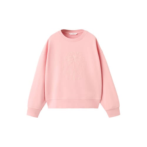 Mango Kids sweater roze Effen - maat 140 | Sweater van Mango Kids afbeelding