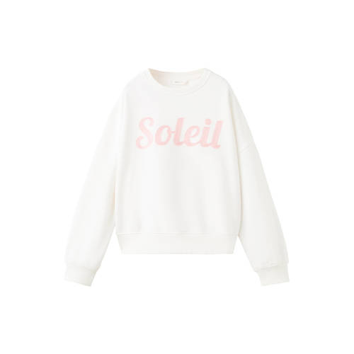 Mango Kids sweater wit Tekst - maat 128 | Sweater van Mango Kids afbeelding