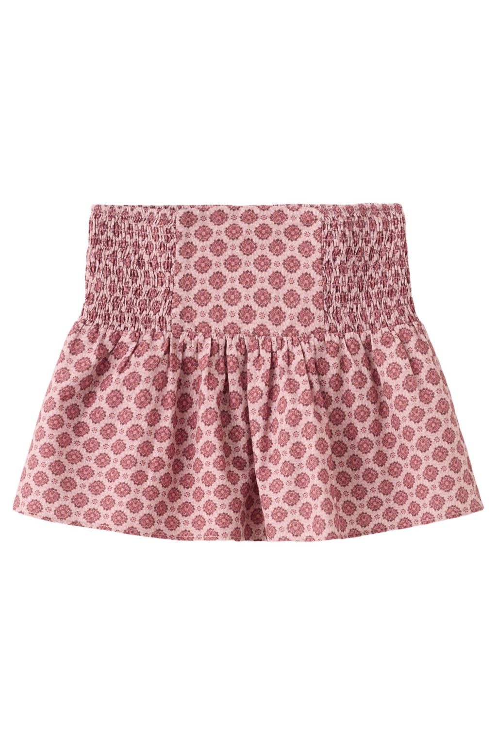 Roze meisjes Mango Kids korte rok gemaakt van katoen en met elastische tailleband