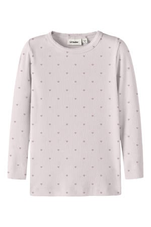 aansluitend longsleeve met print - lila