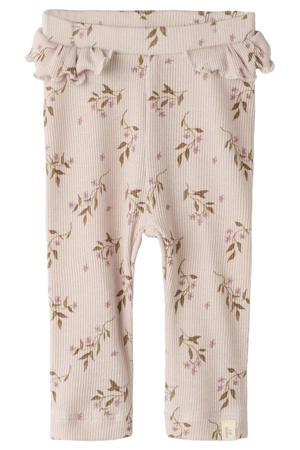 slim fit legging met ruches en print - lila
