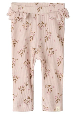 slim fit legging met ruches en print - lila