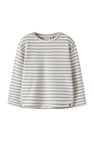 gestreepte longsleeve ecru/lichtblauw