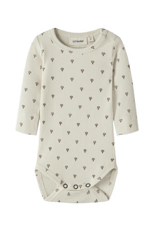 gebreide romper met print - ecru