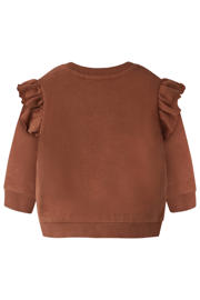thumbnail: LIL' ATELIER BABY oversized sweater met ruches - donkeroranje