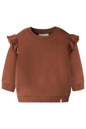 oversized sweater met ruches - donkeroranje