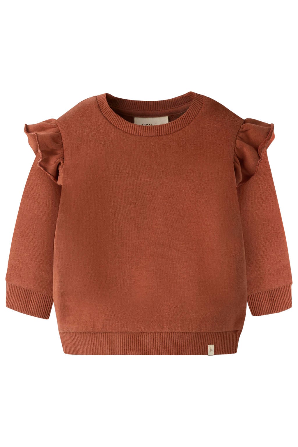 LIL' ATELIER BABY oversized sweater met ruches - donkeroranje