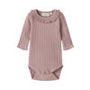LIL' ATELIER BABY katoenen romper met ruches - lichtroze