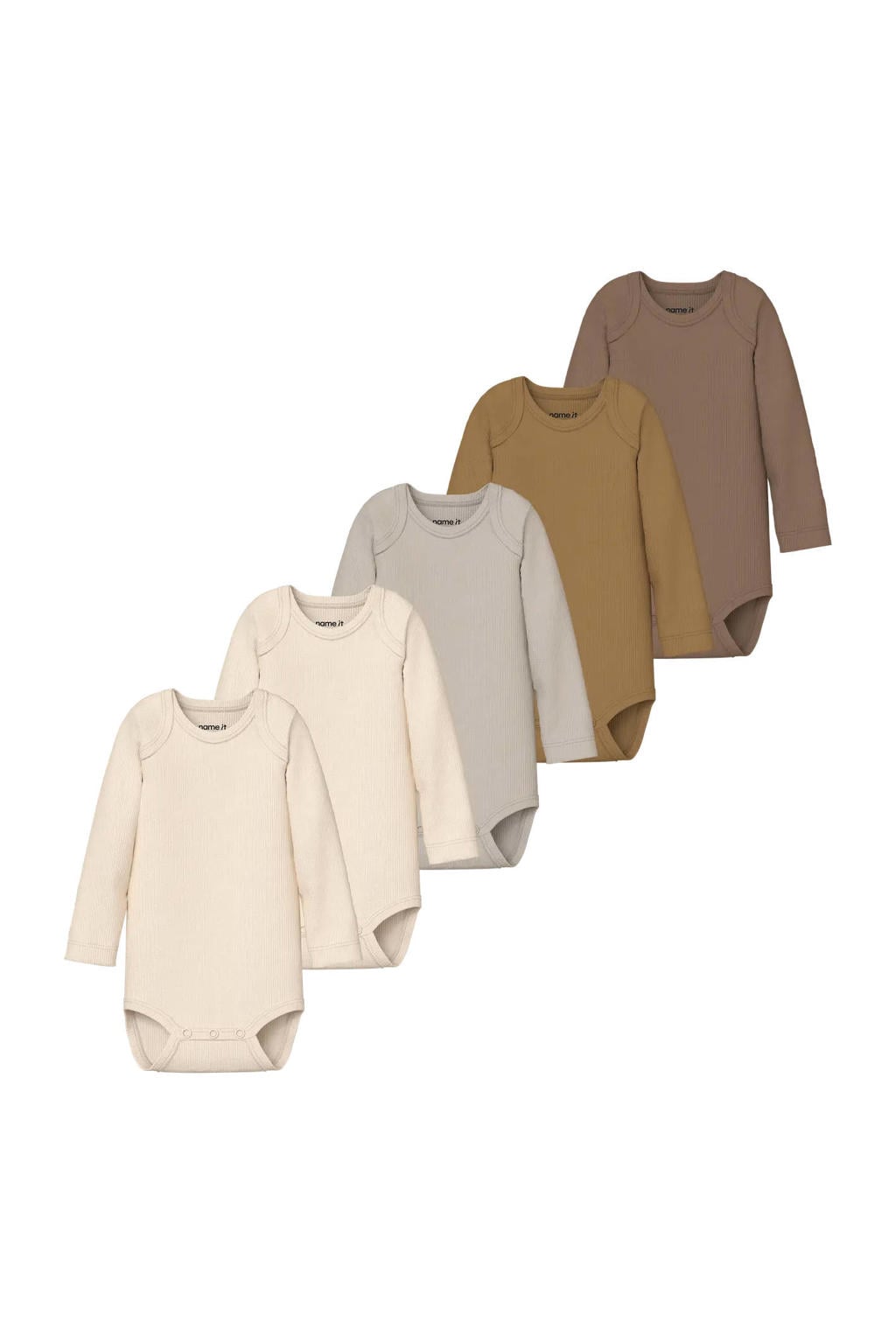 NAME IT BABY katoenen gebreide rompers (set van 5)
